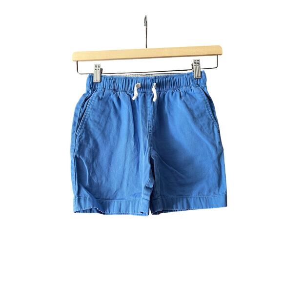 Crewcuts J. Crew Boys' Drawstring Twill Dock Shorts Elastic Waist Solid Blue 7 - Picture 1 of 9
